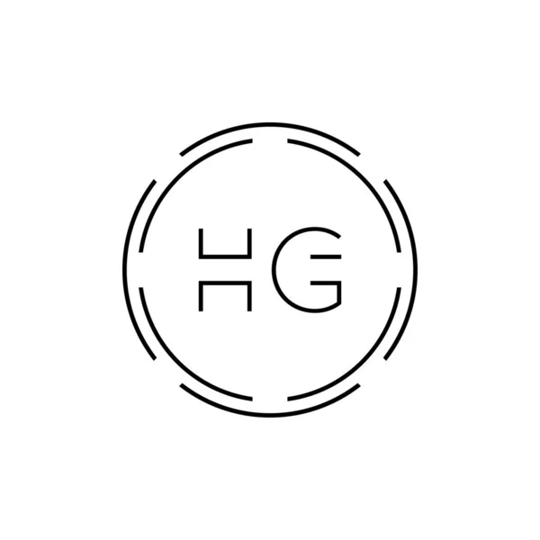Hg标志设计矢量模板 初始圆形字母Hg向量说明符 — 图库矢量图片