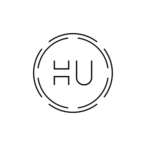 Huロゴデザインベクターテンプレート 初期サークルレター Huベクトルイラスト — ストックベクタ
