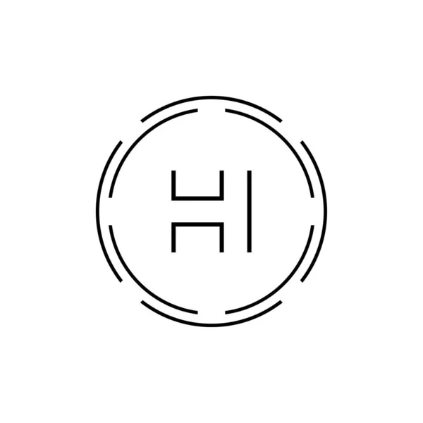 Hi标志设计向量模板 初始圆形字母Hi向量说明符 — 图库矢量图片