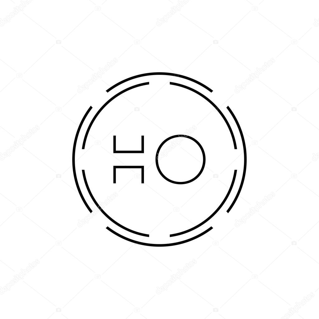 HO Logo Design Vector Template. Initial Circle Letter HO Vector Illustration