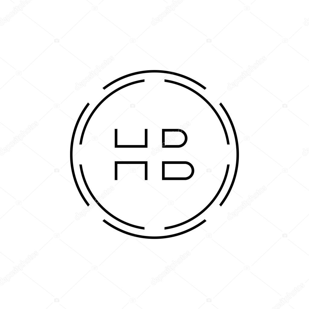 HB Logo Design Vector Template. Initial Circle Letter HB Vector Illustration