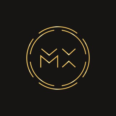 İlk Mx harfi Logo Tasarım Şablonu. Soyut Harf Mx logo Tasarımı