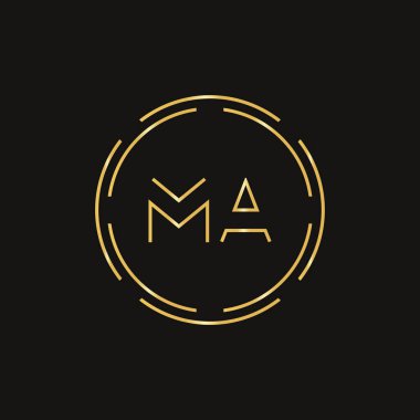 Ana harf Logo Tasarım Şablonu. Soyut Harf Ma logosu Tasarımı