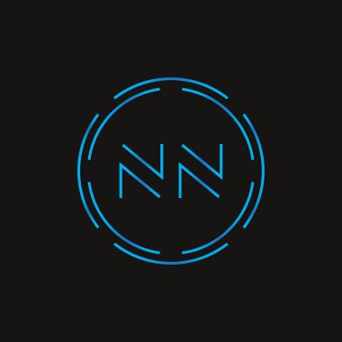 İlk Harf NN Logo Tasarım Vektör Şablonu. Dijital Soyut NN Harf Logosu Tasarımı