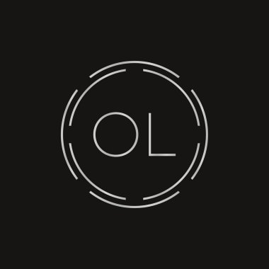 İlk Monogram Harf OL Logo Tasarım Vektör Şablonu. Dijital Teknoloji OL Harf Logosu Tasarımı