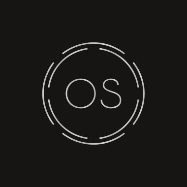 İlk Monogram Harf İşlem Logosu Tasarım Vektör Şablonu. Dijital Teknoloji OS Harf Logosu Tasarımı