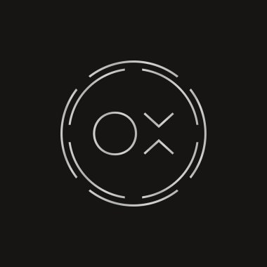 İlk Monogram Harf OX Logo Tasarım Vektör Şablonu. Dijital Teknoloji OX Harf Logosu Tasarımı