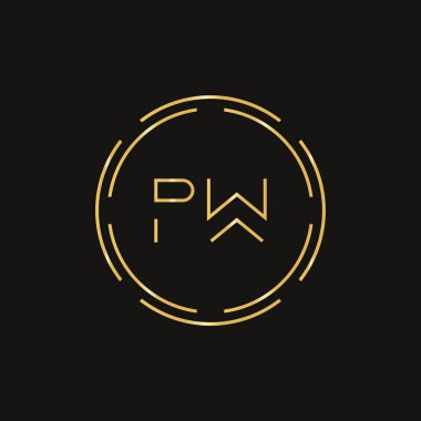 İlk Harf PW Logo Tasarım Vektör Şablonu. PW Harf Logosu Tasarımı