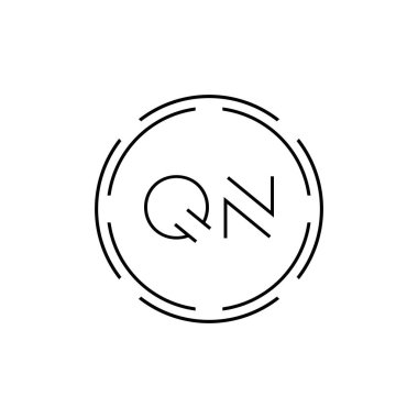 İlk Harf QN Logo Tasarım Vektör Şablonu. Dijital Soyut Çember QN Harf Logo Tasarımı