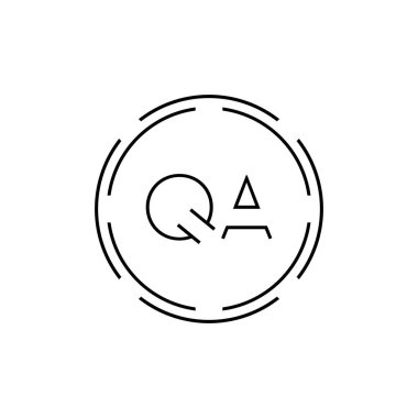 İlk Harf QA Logo Tasarım Vektör Şablonu. Dijital Soyut Çember QA Harf Logo Tasarımı