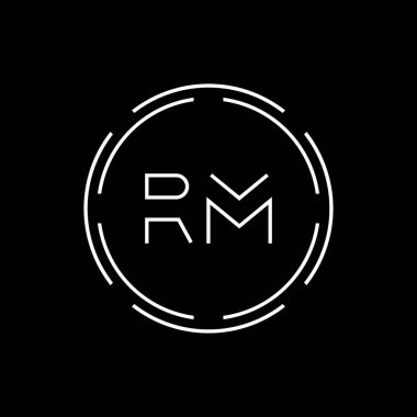 İlk Harf RM Logo Yaratıcı Tipografi Vektör Şablonu. Dijital Soyut Harf Logosu Tasarımı