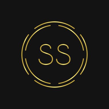 SS Logo Tasarım Yaratıcı Tipografi Vektör Şablonu. Dijital Soyut Harf SS Logo Vektörü İllüstrasyonu