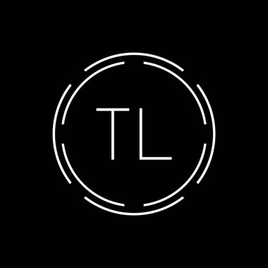 İlk Harf TL Logosu Yaratıcı Tipografi Vektör Şablonu. Çember Harf TL Logo Tasarımı