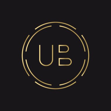 İlk UB Logosu Yaratıcı Tipografi Vektör Şablonu. Dijital Soyut Harf UB Logo Tasarımı