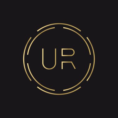 Başlangıç UR Logo Yaratıcı Tipografi Vektör Şablonu. Dijital Soyut Harf UR Logo Tasarımı