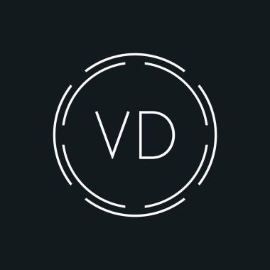 Yaratıcı Letter VD Logo Yaratıcı Tipografi Vektör Şablonu. Dijital Soyut Harf VD Logo Tasarımı.
