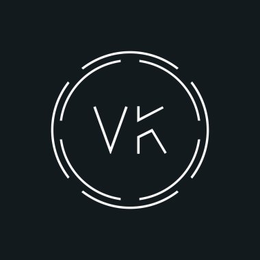Yaratıcı Harf VK Logo Yaratıcı Tipografi Vektör Şablonu. Dijital Soyut Harf VK Logo Tasarımı.