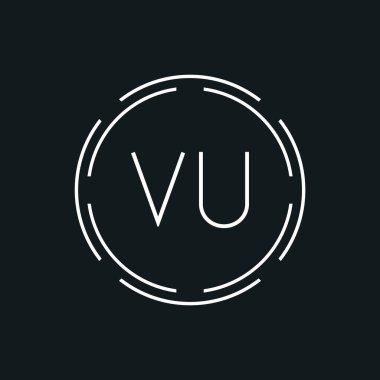 Yaratıcı Letter VU Logo Yaratıcı Tipografi Vektör Şablonu. Dijital Soyut Harf VU Logo Tasarımı.