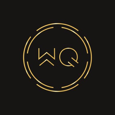 Yaratıcı Harf WQ Logo Yaratıcı Tipografi Vektör Şablonu. Soyut Çember Harf WQ Logo Tasarımı.