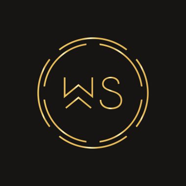 Yaratıcı Harf WS Logosu Yaratıcı Tipografi Vektör Şablonu. Soyut Çember Harf WS Logo Tasarımı.