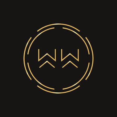 Yaratıcı Harf WW Logo Yaratıcı Tipografi Vektör Şablonu. Soyut Çember Harf WW Logo Tasarımı.