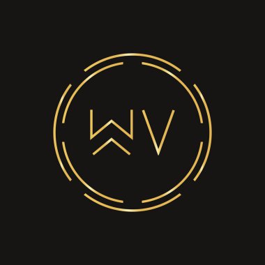Yaratıcı Harf WV Logo Yaratıcı Tipografi Vektör Şablonu. Soyut Çember Harf WV Logo Tasarımı.