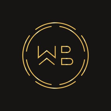 Yaratıcı Harf WB Logo Yaratıcı Tipografi Vektör Şablonu. Soyut Çember Harf Logo Tasarımı.