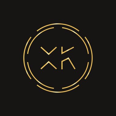 İlk XK harfi Logo Tasarım Şablonu. Soyut Çember Harf Harfi Logo Tasarımı.