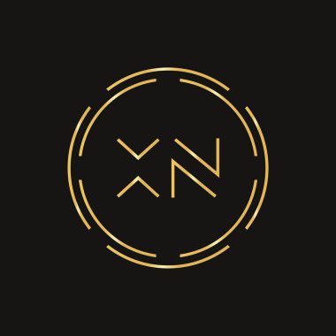 İlk XN harfi Logo Tasarım Şablonu. Soyut Çember Harf Logo Tasarımı.