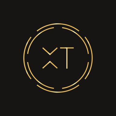 İlk XT harfi Logo Tasarım Şablonu. Soyut Çember Harf Logosu Tasarımı.