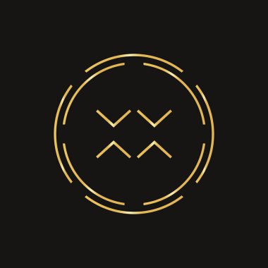 İlk XX harfi Logo Tasarım Şablonu. Soyut Çember Harf XX Logo Tasarımı.