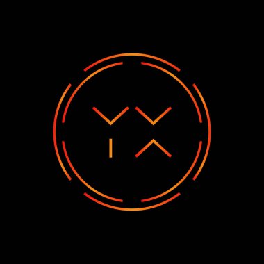 İlk YX Logo Tasarım Vektör Şablonu. Creative Circle Letter YX Business Logo Vektörü İllüstrasyonu