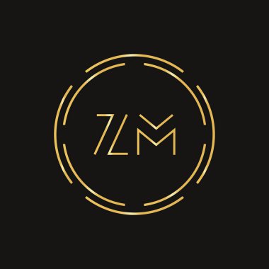 İlk ZM Logo Tasarım Vektör Şablonu. Dijital Çember Harfi ZM İş Logosu Vektörü ResimleriComment