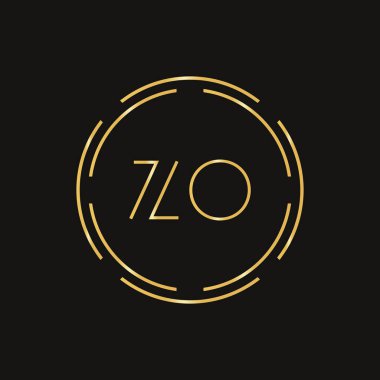Başlangıç ZO Logo Tasarım Vektör Şablonu. Sayısal Çember Harfi ZO İş Logosu Vektör İllüstrasyonu
