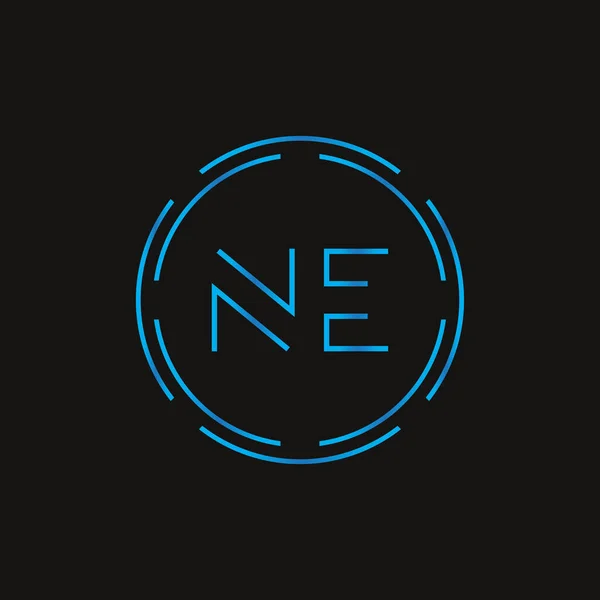 初期文字Neロゴデザインベクトルテンプレート デジタルアブストラクト Letter Logo Design — ストックベクタ