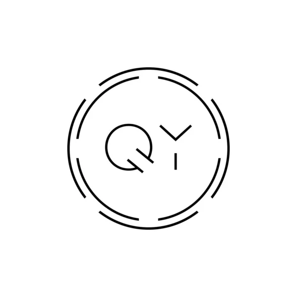 初始字母Qy标志设计向量模板 数码摘要圈Qy字母标志设计 — 图库矢量图片