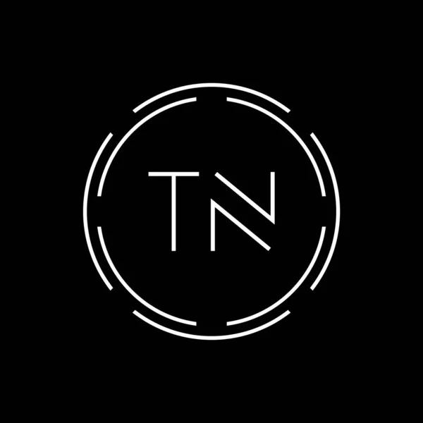 初始字母Tn标志创意地形图向量模板 圆形字母Tn标志设计 — 图库矢量图片