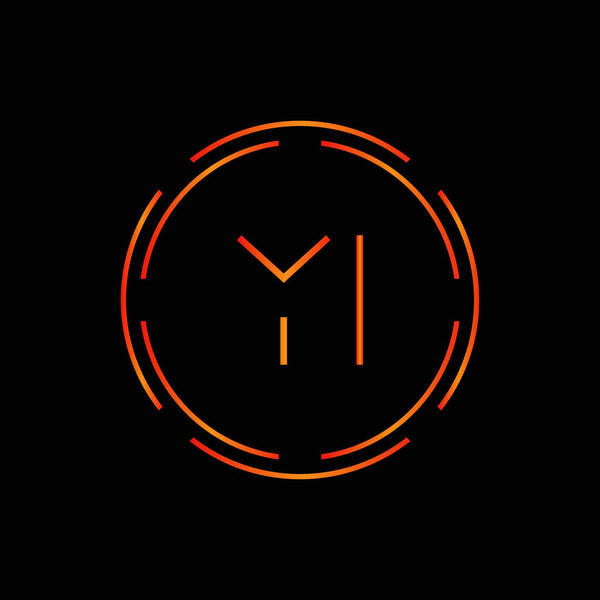 Initial YI Logo Design Vector Template. Creative Circle Letter YI Business Logo Vector Illustration