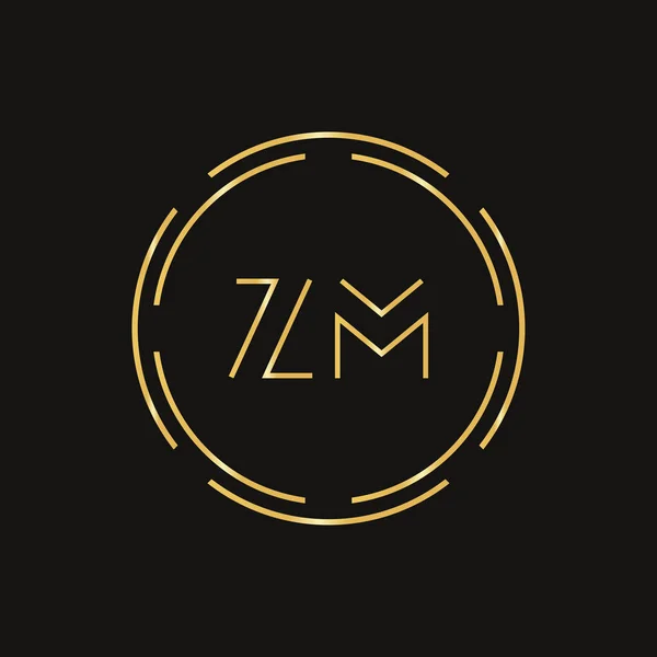 初始Zm标志设计向量模板 数字圆形字母Zm Business Logo矢量说明 — 图库矢量图片