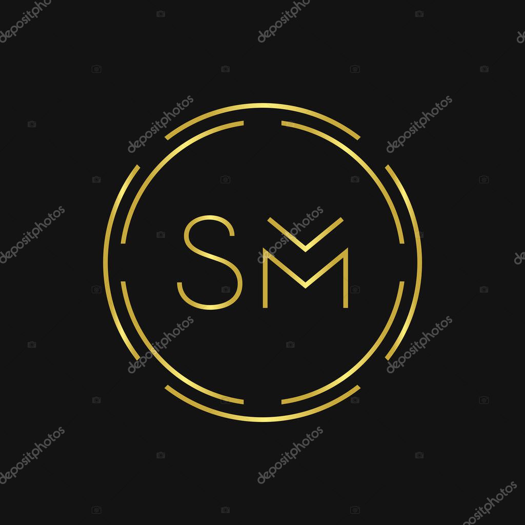 Initial Sm Logo Design Creative Typography Vector Template Digital Abstract Letter Sm Logo Vector Illustration Larastock