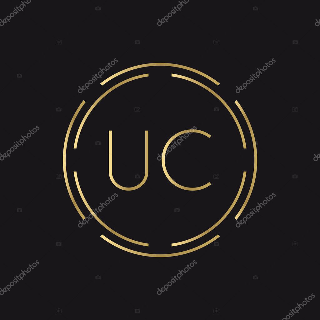 Initial UC Logo Creative Typography Vector Template. Digital Abstract Letter UC Logo Design
