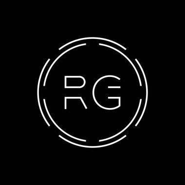 İlk Harf RG Logosu Yaratıcı Tipografi Vektör Şablonu. Dijital Soyut Harf Logosu Tasarımı