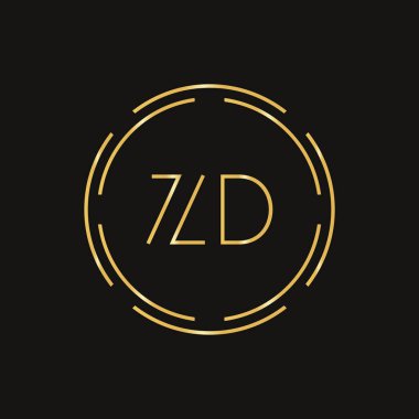 İlk ZD Logo Tasarım Vektör Şablonu. Dijital Çember Harf ZD İş Logosu Vektörü ResimleriComment