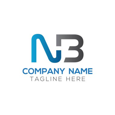İlk Harf NB Logo Tasarım Vektör Şablonu. Yaratıcı Soyut NB Harf Logosu Tasarımı