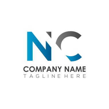 İlk Harf NC Logo Tasarım Vektör Şablonu. Yaratıcı Soyut NC Harf Logosu Tasarımı