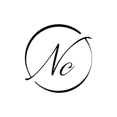 İlk Harf NC Logo Tasarım Vektör Şablonu. Yaratıcı Soyut NC Harf Logosu Tasarımı