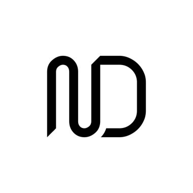 İlk Harf ND Logo Tasarım Vektör Şablonu. Yaratıcı Soyut ND Harf Logosu Tasarımı