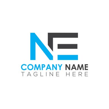 Baş harf NE Logo Tasarım Vektör Şablonu. Yaratıcı Soyut NE Harf Logosu Tasarımı