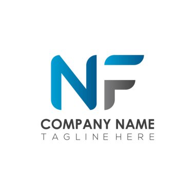 İlk Harf NF Logo Tasarım Vektör Şablonu. Yaratıcı Soyut NF Harf Logosu Tasarımı