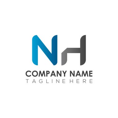 İlk Harf NH Logo Tasarım Vektör Şablonu. Yaratıcı Soyut NH Harf Logosu Tasarımı
